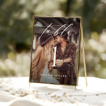 Elegant Photo Table Number Card<br><div class="desc">Guide your guests in style with our Elegant Photo Table Number Card, a unique touch for your wedding reception. Featuring a minimalist design with modern calligraphy, this card combines table numbers with a cherished photo, adding a personal and stylish element to each table. It’s a beautifully simple yet unique way...</div>