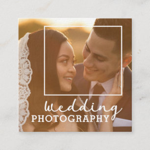 Elegant Photo Template Modern Wedding Photographer Square Business Card