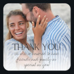 Elegant Photo Thank You Wedding Favour Stickers<br><div class="desc">Customise these Elegant wedding favour thank you stickers with your favourite couple photo and your message.</div>