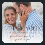 Elegant Photo Thank You Wedding Favour Stickers<br><div class="desc">Customise these Elegant wedding favour thank you stickers with your favourite couple photo and your message.</div>
