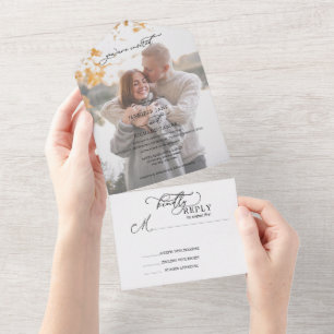 Elegant Photo Wedding  All In One Invitation