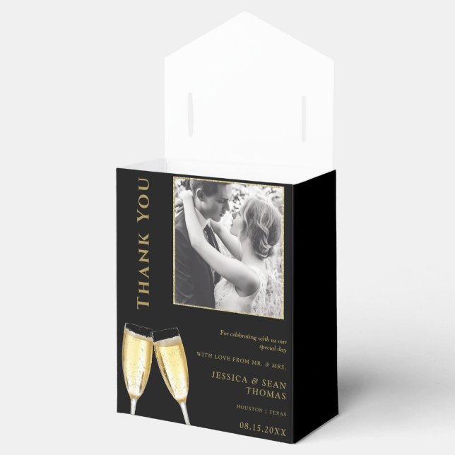 Elegant Photo, Wedding Champagne  Favour Box (Opened)