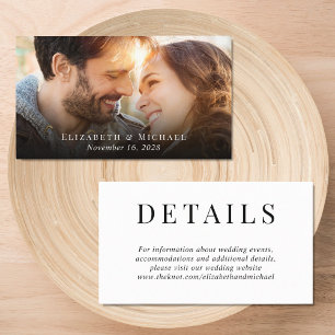 Elegant Photo Wedding Details Enclosure Card