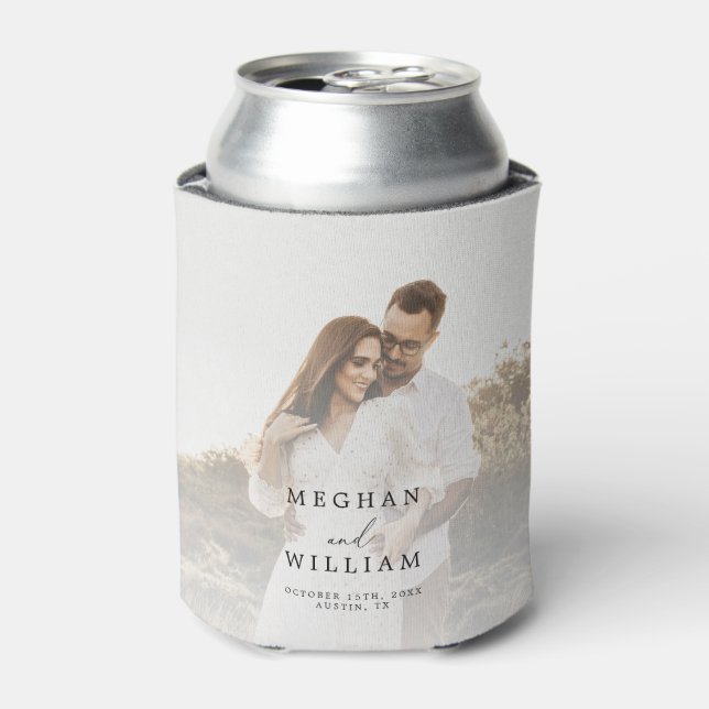 Elegant Photo Wedding Favour Can Cooler (Can Front)