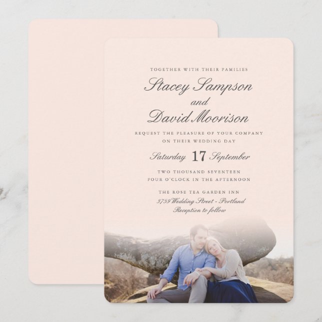 Elegant Photo Wedding Invitation (Front/Back)