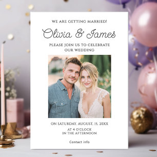 Elegant photo wedding invitation