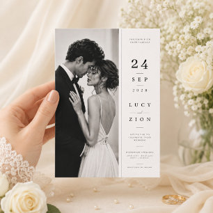 Elegant Photo Wedding Invitation Template.