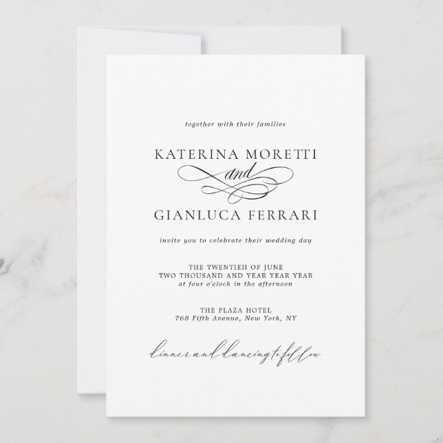 Elegant Photo Wedding Invitation with RSVP (Front)