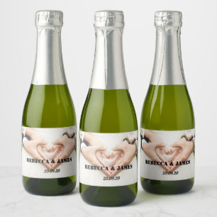 Elegant Photo Wedding Mini Sparkling Wine Bottle L Label