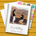 Elegant Photo Wedding Planner<br><div class="desc">An elegant spiral-bound planner with 60 pages and 12 months, features your favourite photo on the front. CHOOSE SOFT OR HARD COVER. Personalised with your names and wedding date. Change the colour of the cover to match your photo. The Live Design Service can help you with colours or your design...</div>