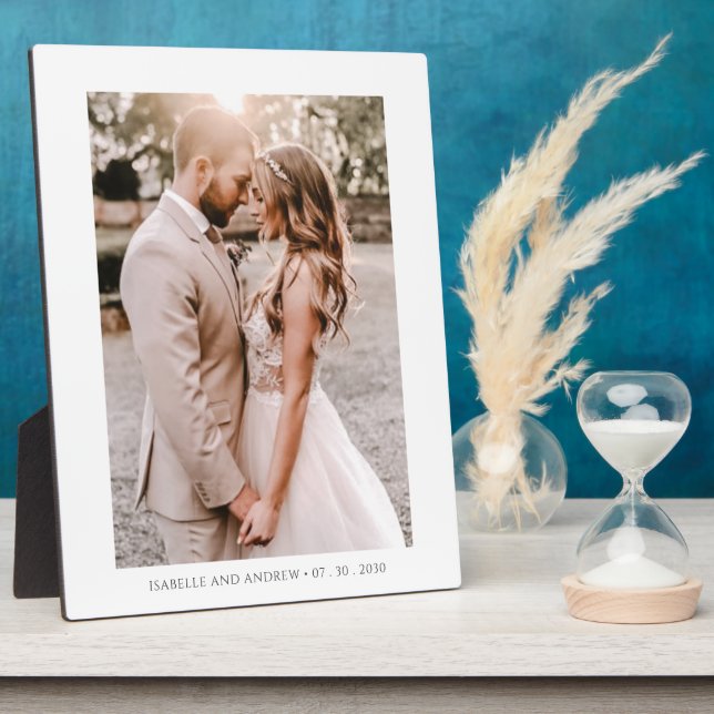Elegant Photo Wedding Portrait Keepsake Plaque (Side)