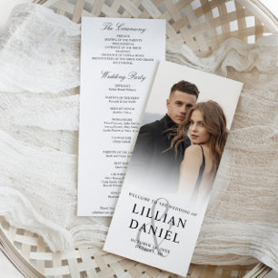 Elegant Photo Wedding Program Card
