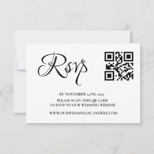 Elegant Photo Wedding QR Code RSVP Card