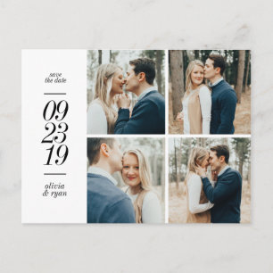 Elegant photo wedding save the date announcement postcard