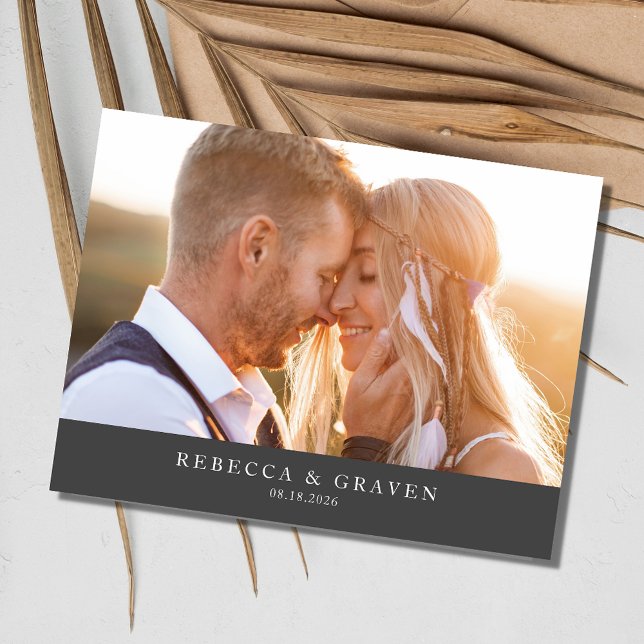 Elegant Photo Wedding Save the Date Announcement Postcard (Elegant Photo Wedding Save the Date Postcard)