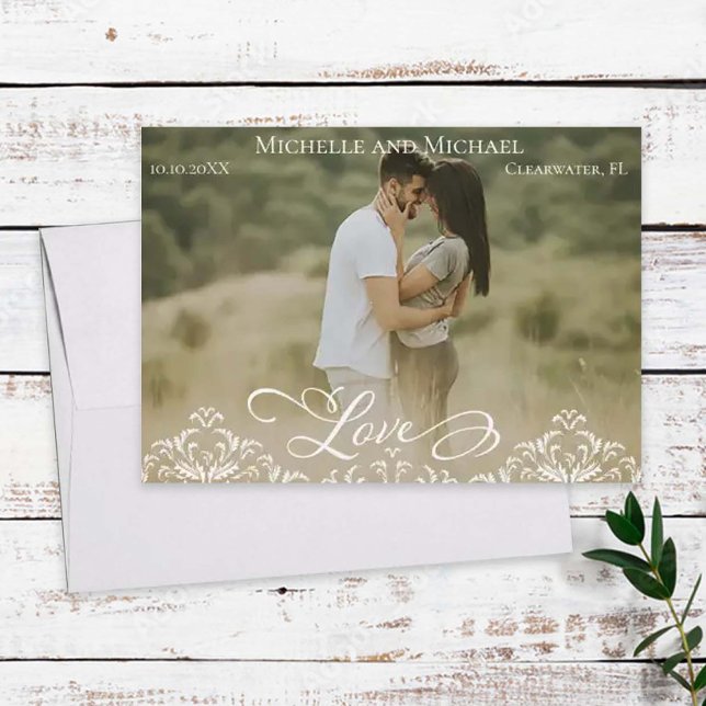 Elegant Photo Wedding Save the Date Card (Creator Uploaded)
