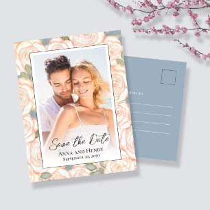 Elegant Photo Wedding Save the Date  Postcard