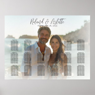 Elegant photo wedding seating chart 16 tables