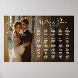 Elegant photo wedding seating chart 20 tables