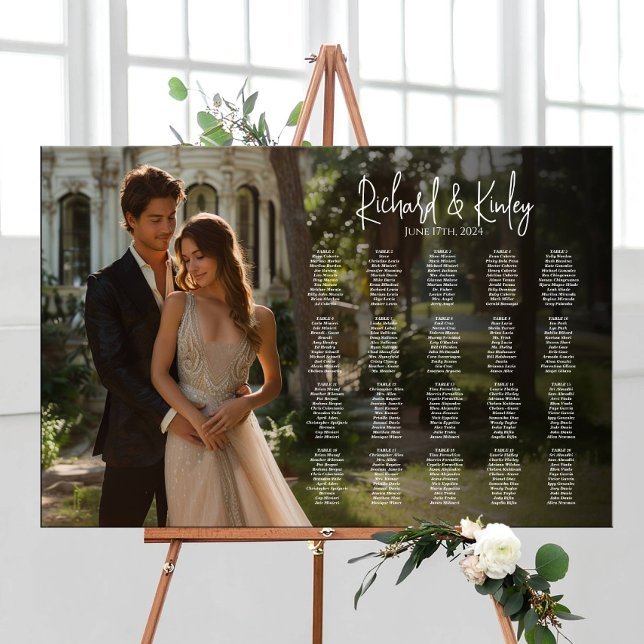 Elegant photo wedding seating chart 20 tables (Creator Uploaded)