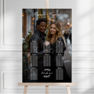 Elegant photo wedding seating chart 8 tables