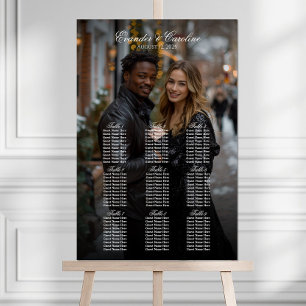 Elegant photo wedding seating chart 9 tables