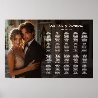 Elegant photo wedding seating chart modern