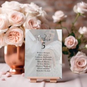 Elegant Photo Wedding Seating Chart Table Card