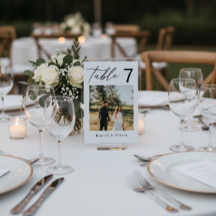 Elegant Photo Wedding Table Sign