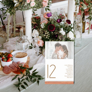 Elegant Photo Wedding Table White Table Number