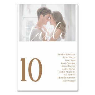 Elegant Photo Wedding Table White Table Number