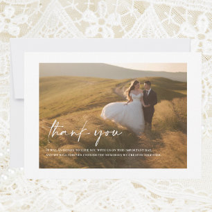Elegant Photo Wedding Thank You Card