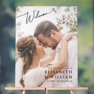 Elegant Photo Wedding Welcome Acrylic Sign