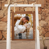 Elegant Photo Wedding Welcome Poster
