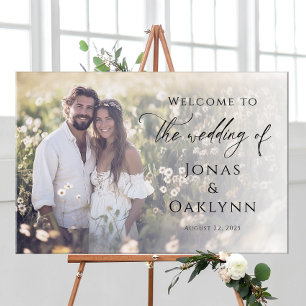 Elegant photo wedding welcome sign