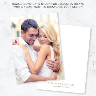 Elegant Photo White Background For Vellum Overlay Invitation