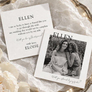 Elegant Photo Will You Be My Bridesmaid Proposal Invitation