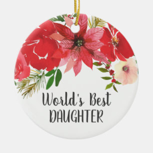 Elegant Photo World's Best Daughter Ceramic Tree Decoration