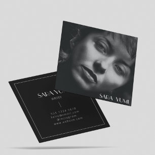 Elegant Photo Writer Editor Author Typography  Square Business Card