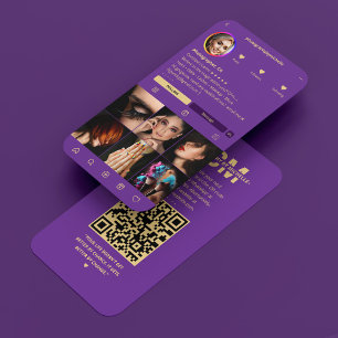 Elegant Photographer Royal Purple Modern Business Card