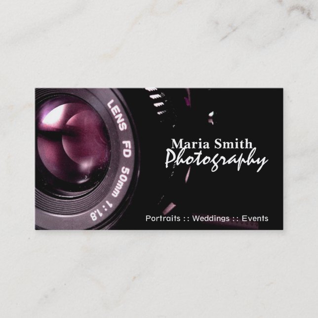 Elegant Photography double sided business cards (Front)
