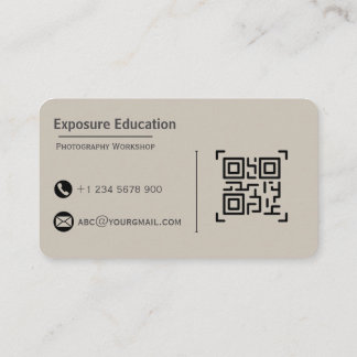 Elegant Photography Workshop Brown Business Card