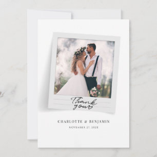 Elegant Photos Hand-Lettered Wedding Thank You Card
