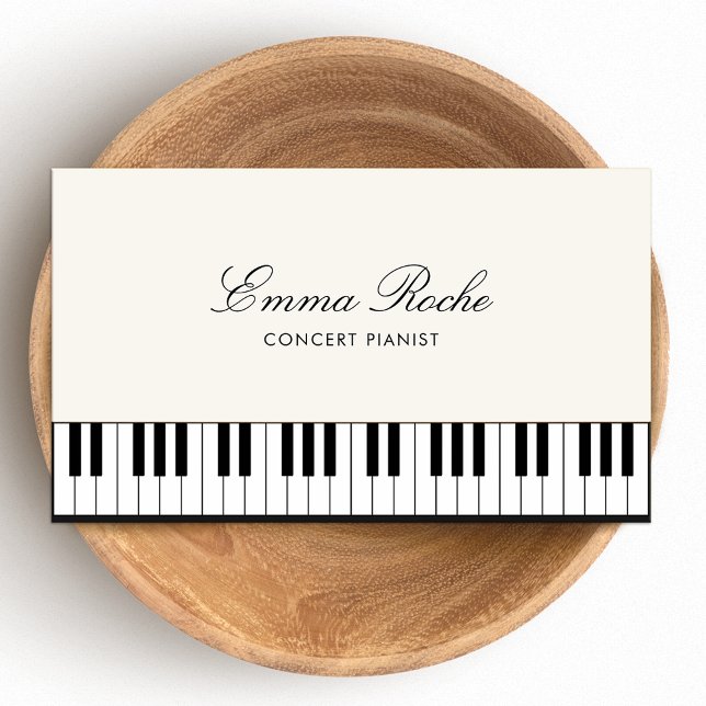 Elegant Pianist Piano Keys Business Card (Creator Uploaded)