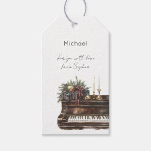 Elegant Piano Christmas Gift Tags