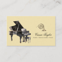 Elegant Piano French Horn Musician Music Teacher 