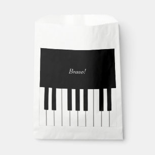 Elegant Piano Keyboard Custom Name & Message Favour Bags