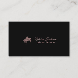 elegant piano lessons design business card