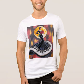 Elegant Piano Music Woman Art Design Tri-Blend Shirt