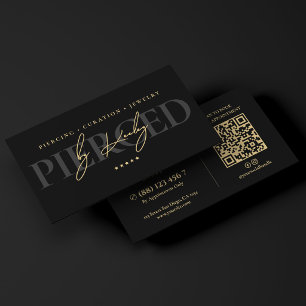 Elegant Piercing Artist Jewellery Studio Black Business Card